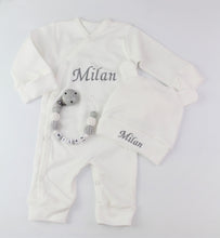 Lade das Bild in den Galerie-Viewer, Baby Erstlingsset light grey mit Füßlinge