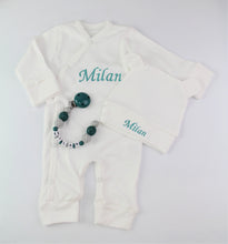 Lade das Bild in den Galerie-Viewer, Baby Erstlingsset mint mit Füßlinge