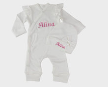 Lade das Bild in den Galerie-Viewer, Strampler-Set mit Wunschnamen rosa/pink