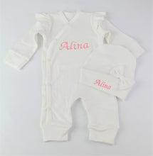 Lade das Bild in den Galerie-Viewer, Strampler-Set mit Wunschnamen rosa/pink